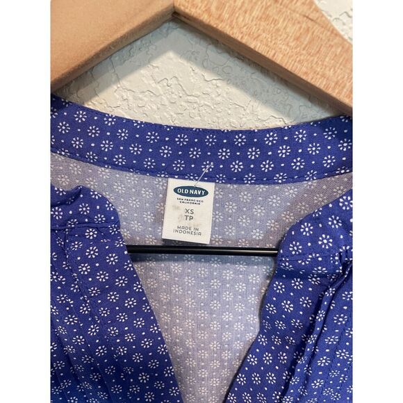 Old Navy Blue Pintuck Long Sleeve Dress Size XS - Picture 5 of 5